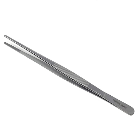 A2Z Scilab Utility Tweezers Straight Serrated Jaws 8 Inch L, Stainless Steel A2Z-ZR976